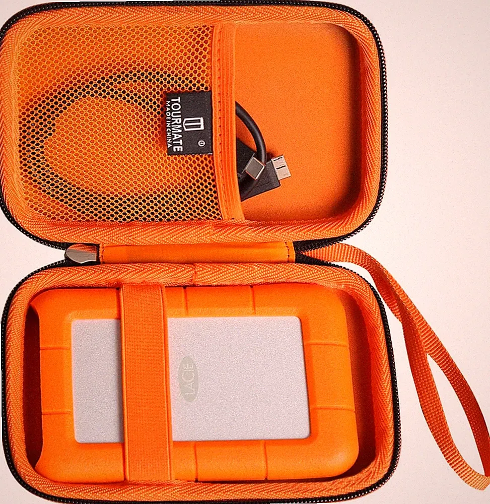 Hard Case Compatible for LaCie Rugged Mini 1TB/ 2TB/ 4TB/ Black & Orange