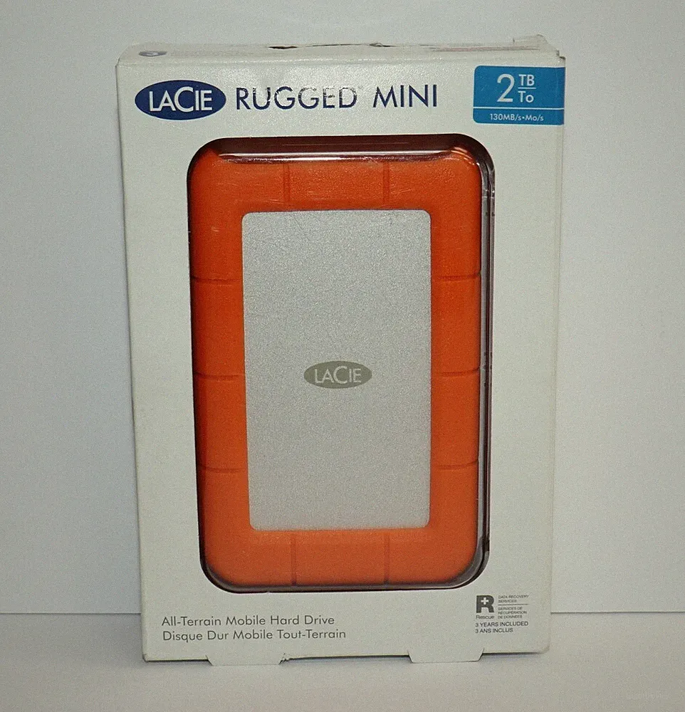 Lacie 2TB Rugged USB C Portable Hard Drive